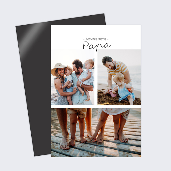 Magnet fête des pères Typographie Recto