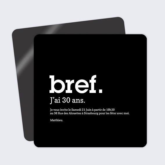 Magnet Invitation Anniversaire Bref