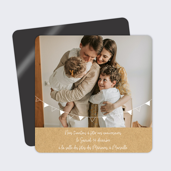 Magnet Invitation Anniversaire Bucolique Simple