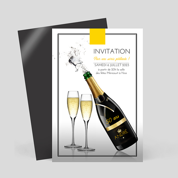 Magnet Invitation Anniversaire Champagne