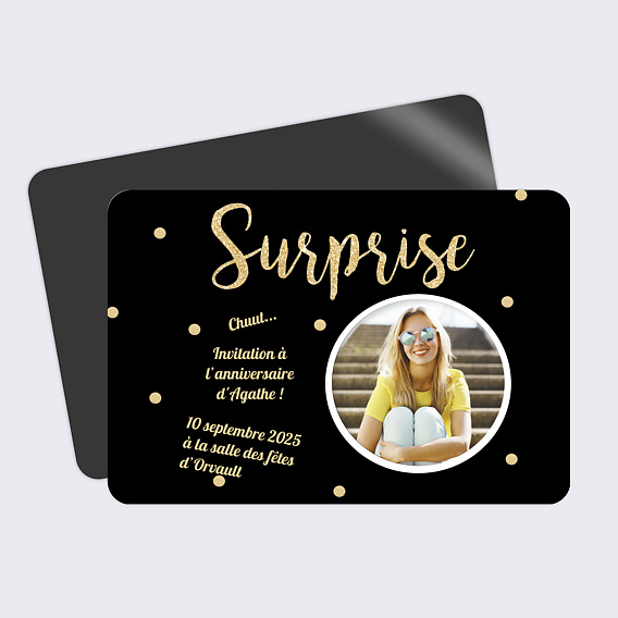 Invitation anniversaire Surprise - Popcarte