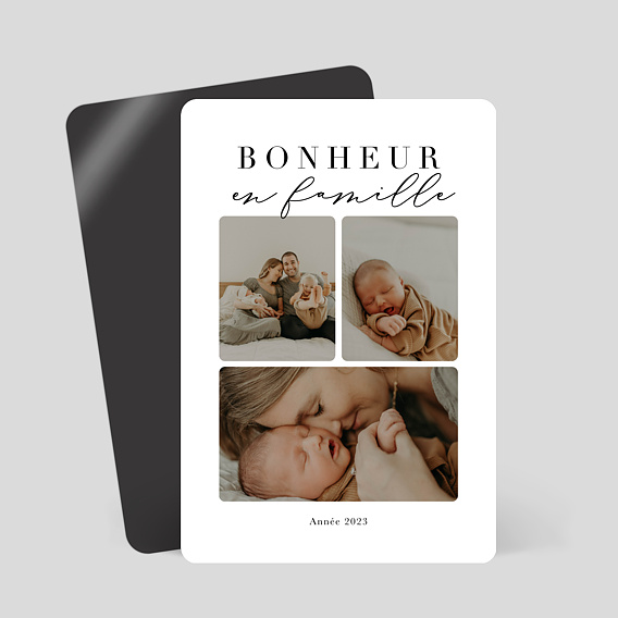 Carte Remerciement Baptême Bébé Porte-Bonheur, Magnet Photo