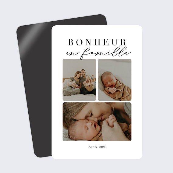 Carte Remerciement Baptême Bébé Porte-Bonheur, Magnet Photo