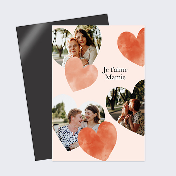Magnet famille Multi photos cœurs