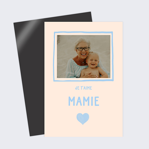 Magnet famille Cœur Bleu Ciel Recto