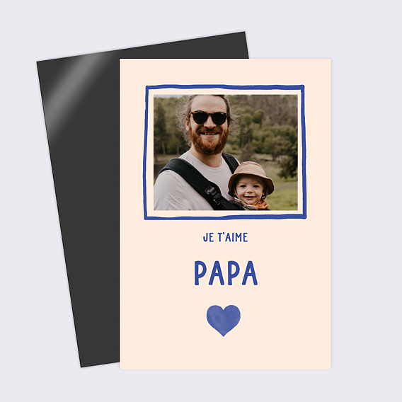 Magnet famille Cœur Bleu Recto