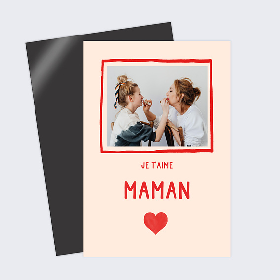 Magnet famille Cœur Rouge Recto