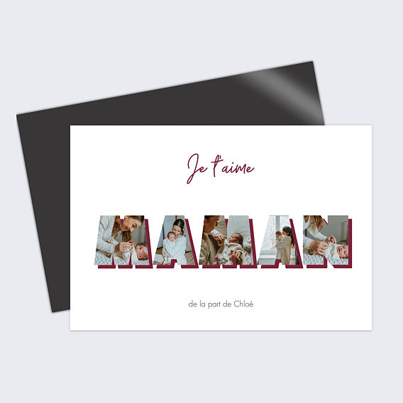 Magnet famille Lettres Maman Recto