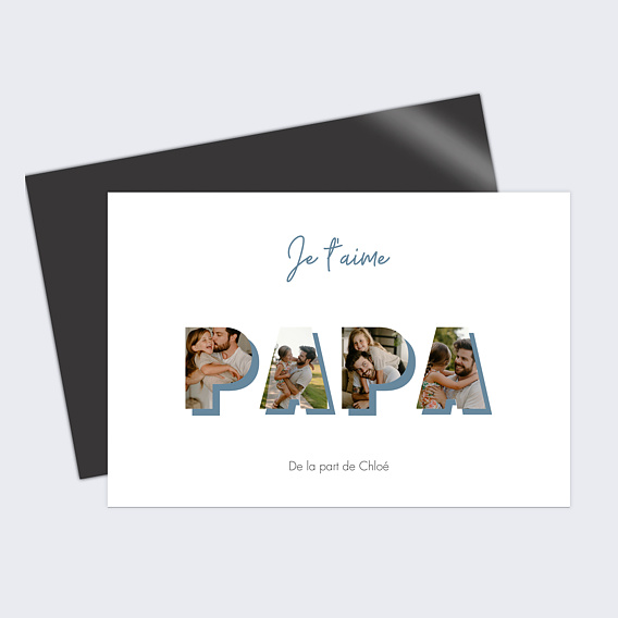 Magnet famille Lettres Papa Recto