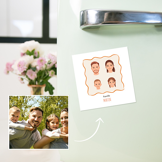 Magnet famille Visages minimalistes