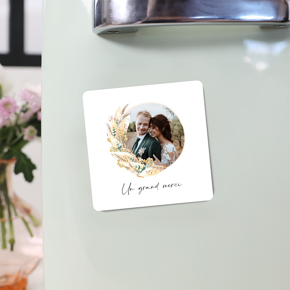 Magnet remerciement mariage Bohemia