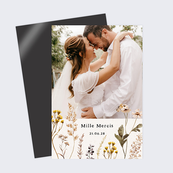 Magnet Remerciements Mariage Bouquet Sauvage