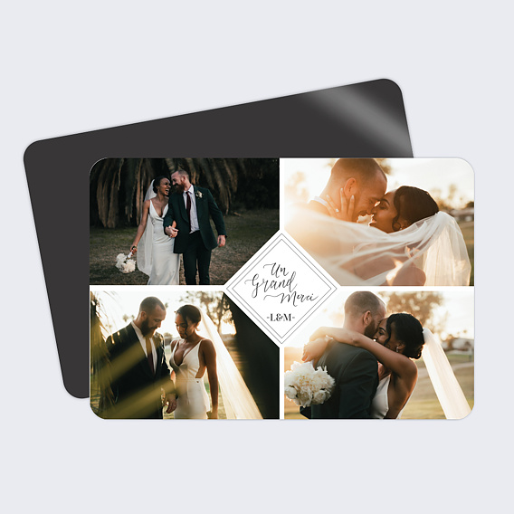 Magnet remerciement mariage Charme Classique