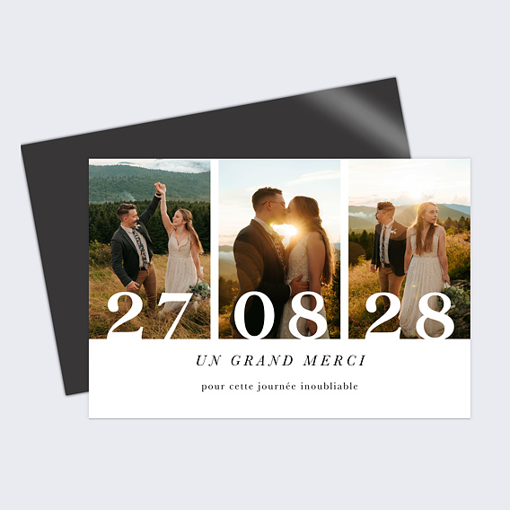 Magnet remerciement mariage Date inoubliable