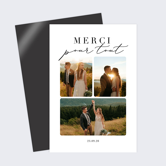 Magnet Remerciements Mariage Grande Typo Merci