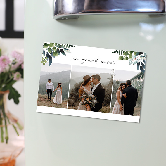 Magnet remerciement mariage Idylle Végétale