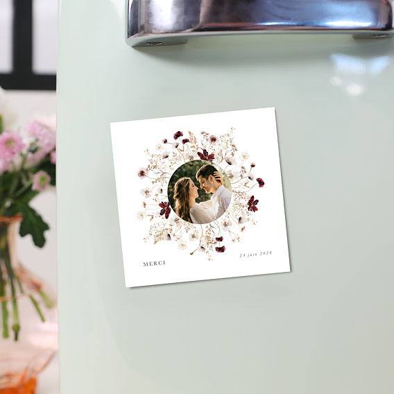 Magnet remerciement mariage Jardin Sauvage