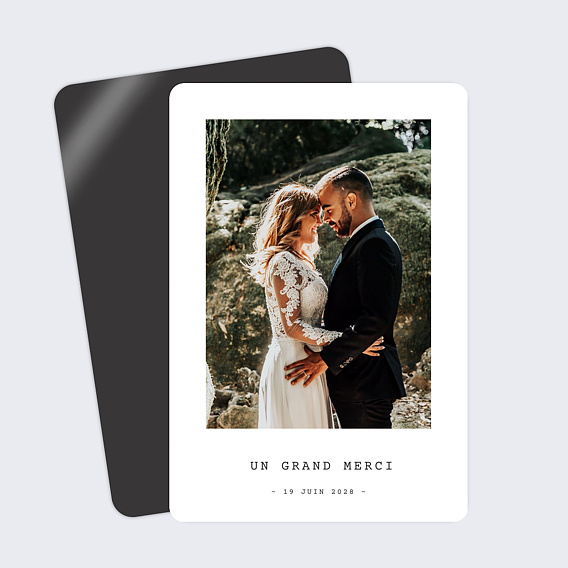 Magnet remerciement mariage Polaroid Simple