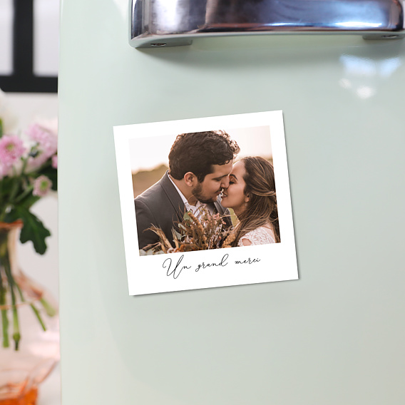 Magnet remerciement mariage Polaroïd