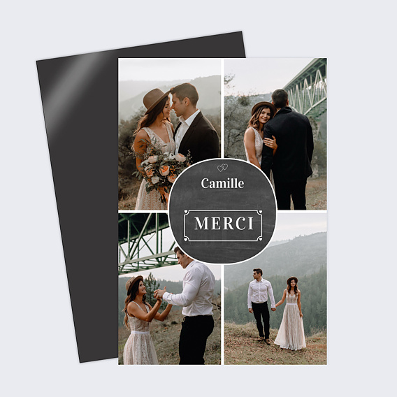 Magnet remerciement mariage Remerciement Mariage Photos Ardoise