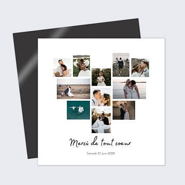 Magnet Remerciements Mariage Ple-Mle Coeur