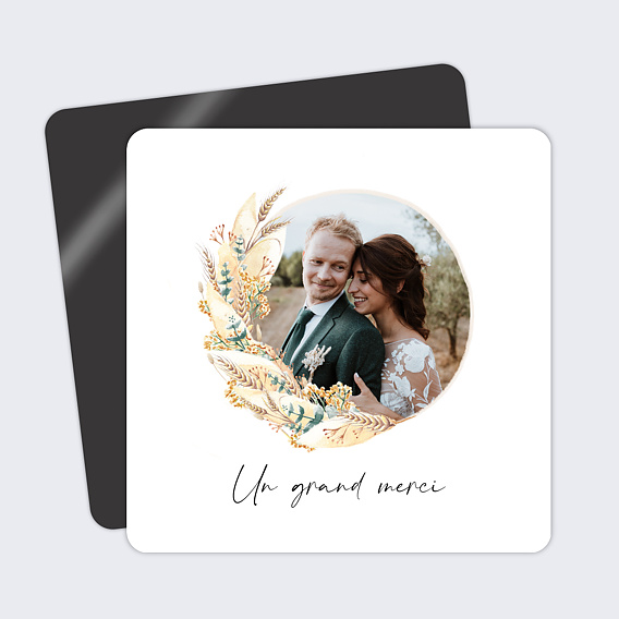 Magnet remerciement mariage Bohemia Recto
