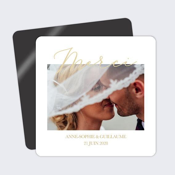 Magnet remerciement mariage Joli Oui Recto