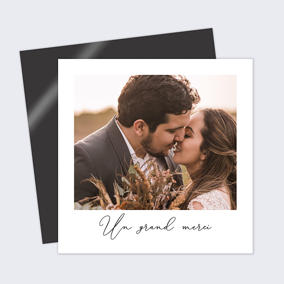Magnet remerciement mariage Polaroïd Recto