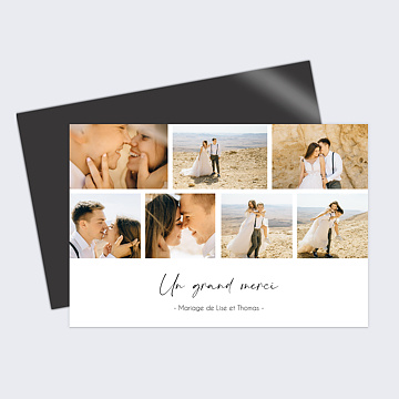 Magnet Remerciements Mariage Classique Multiphotos