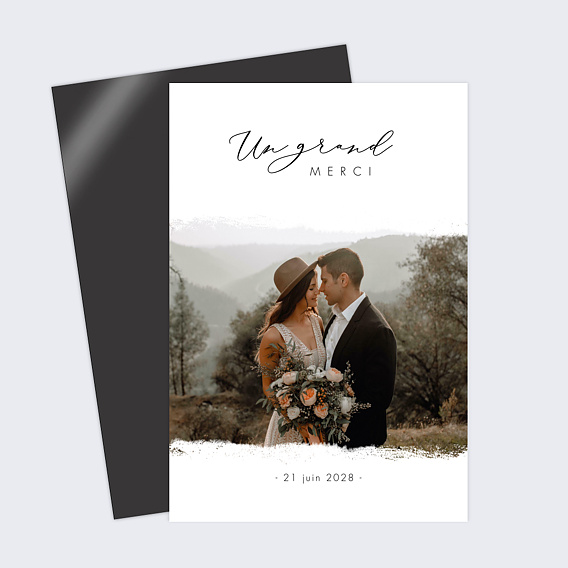 Magnet remerciement mariage Effet Photo Recto
