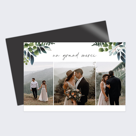 Magnet remerciement mariage Idylle Végétale Recto