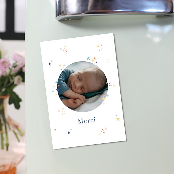 Magnet remerciements naissance Petites Étoiles