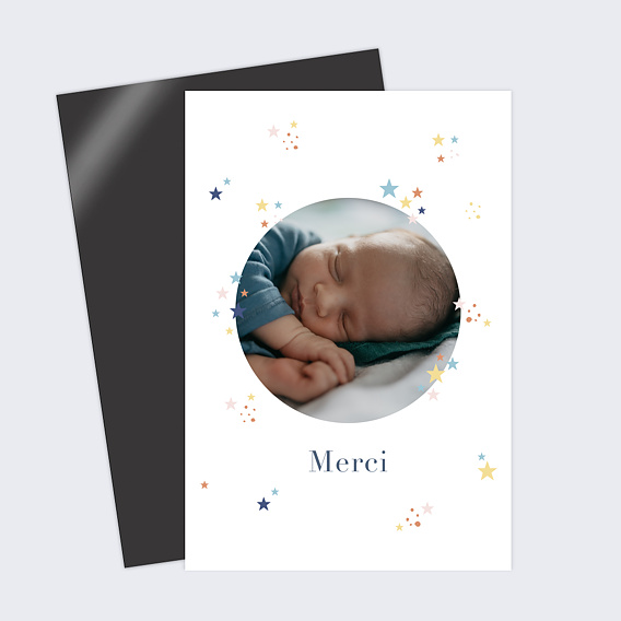 Magnet remerciements naissance Petites Étoiles Recto