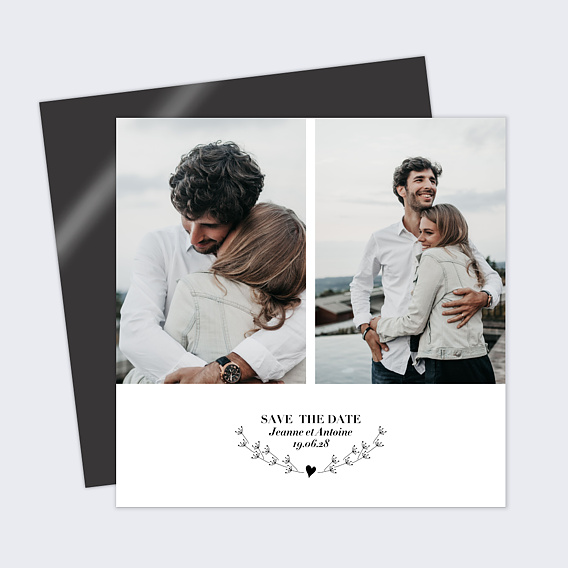 Magnet Save the Date Cœur Bucolique