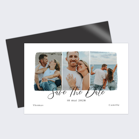 Magnet Save the Date Triptyque Romantique