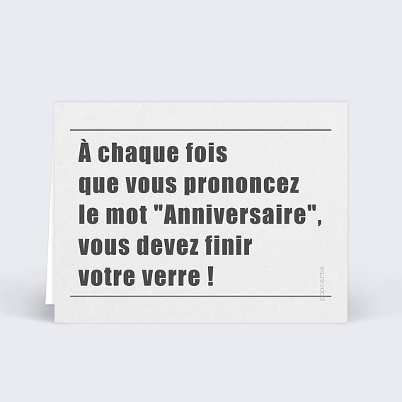 Marque-place anniversaire  Journal Verso