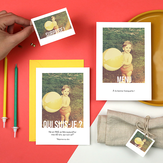 Marque-place anniversaire  Typographie Cadre Après 2