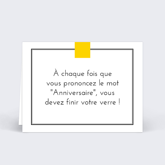 Marque-place anniversaire  Champagne Verso