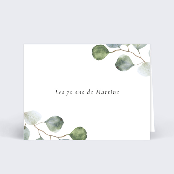 Marque-place Anniversaire  Couronne Eucalyptus Minimaliste