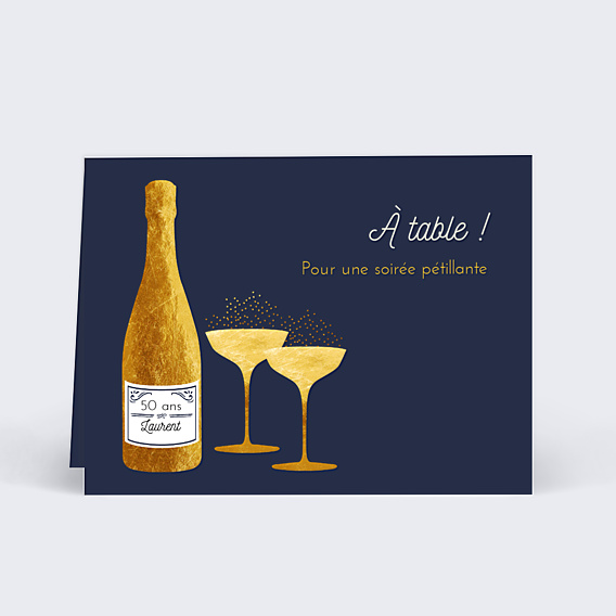 Marque-place Anniversaire Bulles Ocre