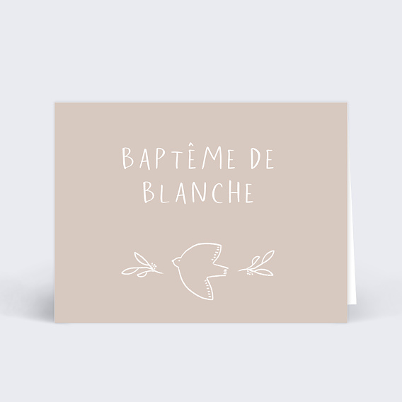 Marque-place baptême Colombe au Crayon