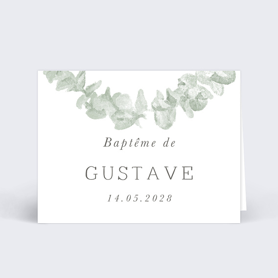 Marque-place baptême Couronne avec Croix
