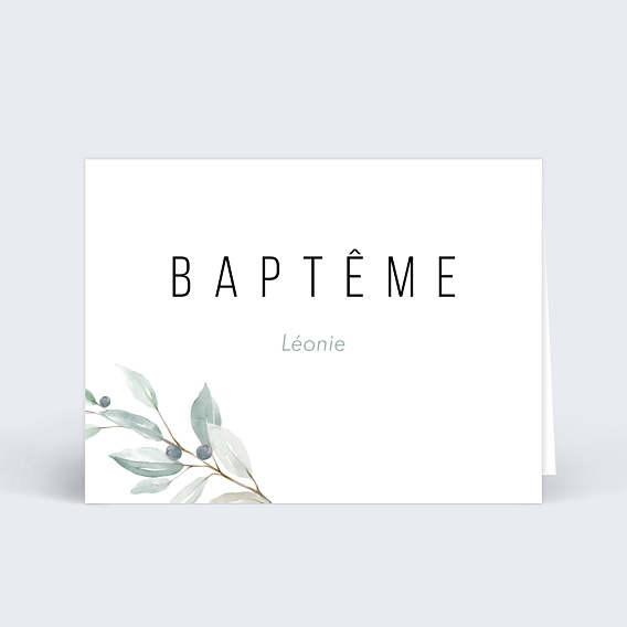 Marque-place baptême Couronne d’Oliviers