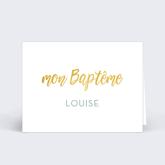 Marque-place baptême Gold Dots
