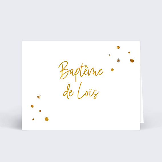 Marque-place baptême Golden Dots