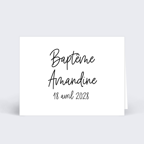 Marque-place baptême Jolies lettres