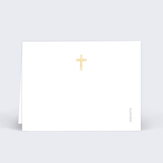 Marque-place Baptême Couronne avec Croix