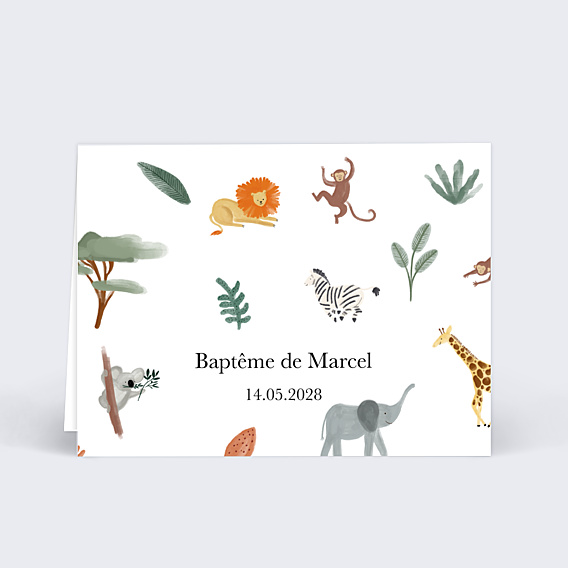 Marque-place Baptême Amis de la jungle