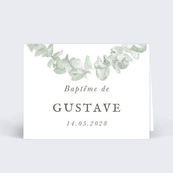 Marque-place Baptême Couronne avec Croix