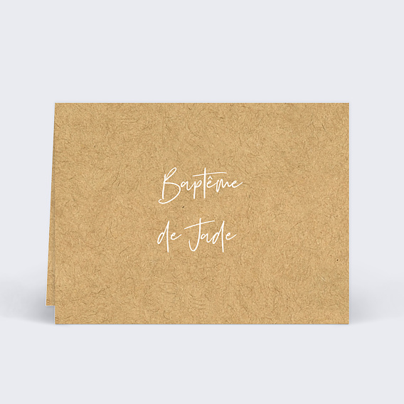 Marque-place baptême Lauriers Verso
